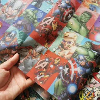

4pcs pvc waterproof fabric,cartoon Character print polyester thin tissus for DIY patchwork Crafts Handmade Materials textile