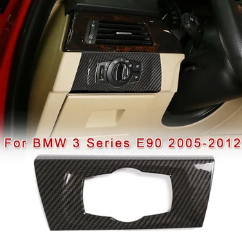 

Car Carbon Fiber Style Headlight Button Switch Cover Trim For BMW 3 Series E90 2005-2012 Stickers