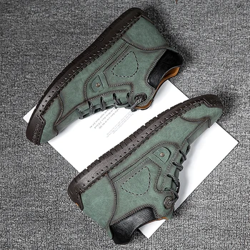 

Shoes Men Boots Hombre Fashion Lace-Up New Brand Comfy Basci