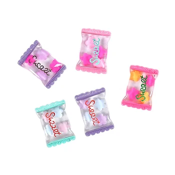 

100Pcs Sweet Resin Candy Flatback Miniature Jelly Candy Cabochon Scrapbooking Diy Hair Accessory Deco Parts