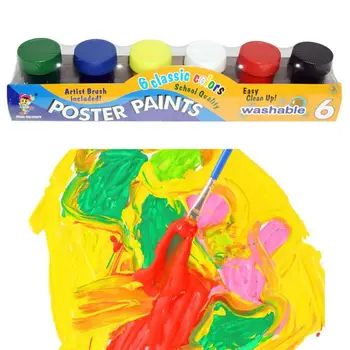 

20ml 6 Vibrant Colors Washable Gouache Paint for Kids School Finger Paint