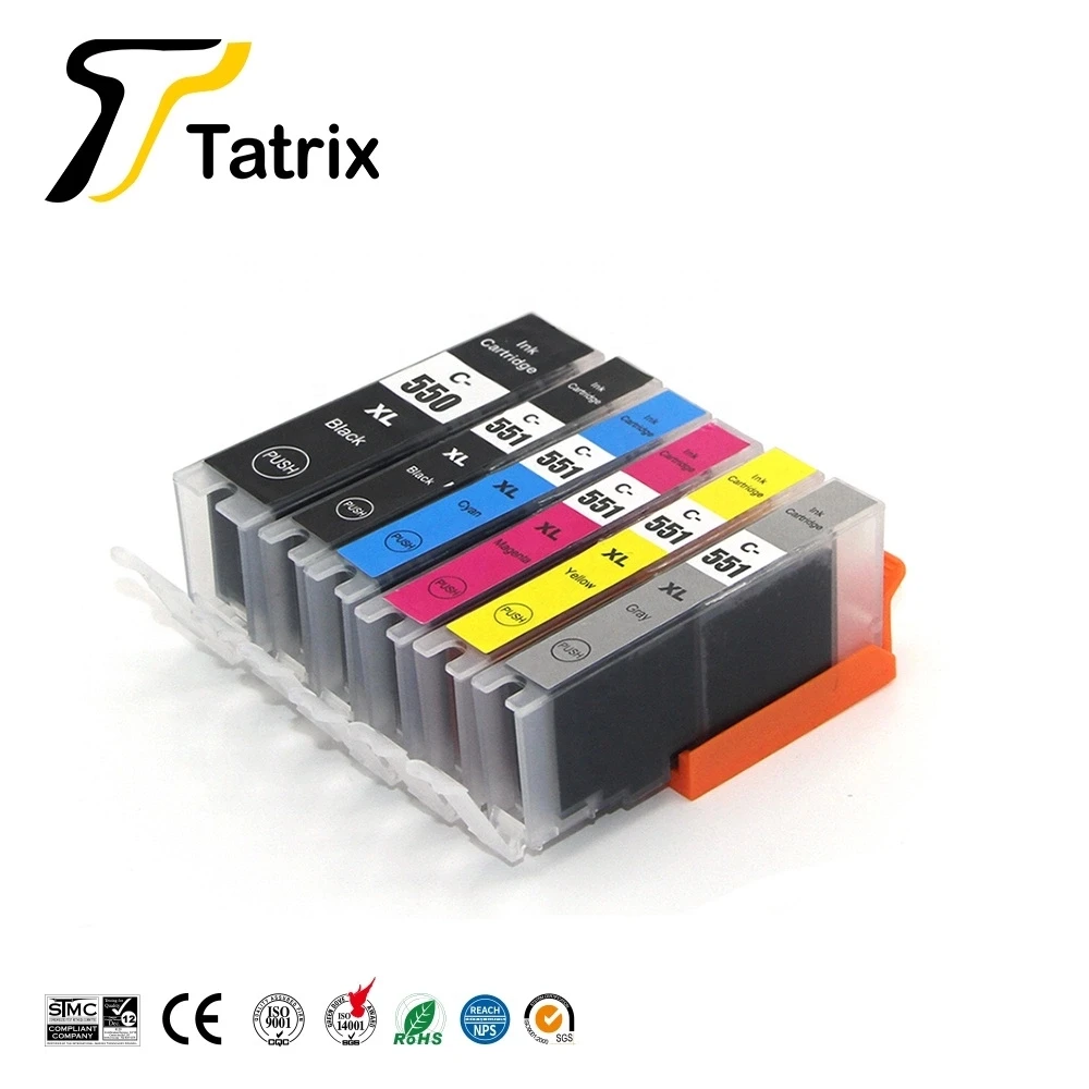 6PK для Canon PGI550XL CLI551XL PGI550 CLI551 совместимый чернильный картридж для Canon PIXMA MG6350/7150/7550/IP8750