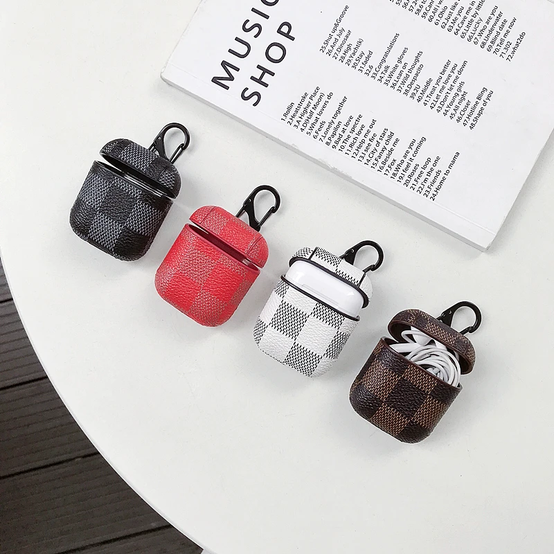 Чехлы для Apple Airpods, роскошные наушники из искусственной кожи, защитный чехол для Air Pods 1, 2, застежка-крючок, брелок, сумка для наушников