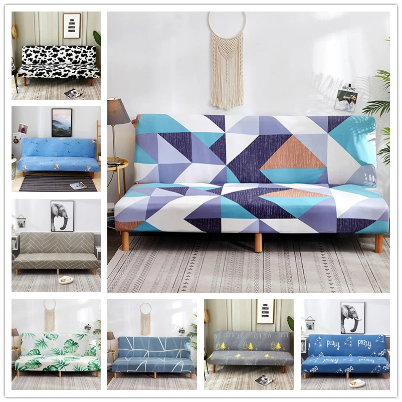  Geometric All-inclusive Folding Sofa Bed Cover Tight Wrap Sofa Rekbare Kaft Couch Cover Without Arm