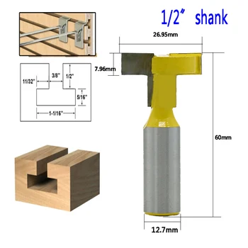 

1pcs 1/4" 8mm 1/2'' Shank Top Quality T-Slot & T-Track Slotting Router Bit For Woodworking Chisel Cutter Wholesale Price