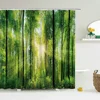 Modern 3D Printing Forest Shower Curtain Green Plant Tree Landscape Bath Curtain With Hooks For Bathroom waterproof scenery ► Photo 2/6