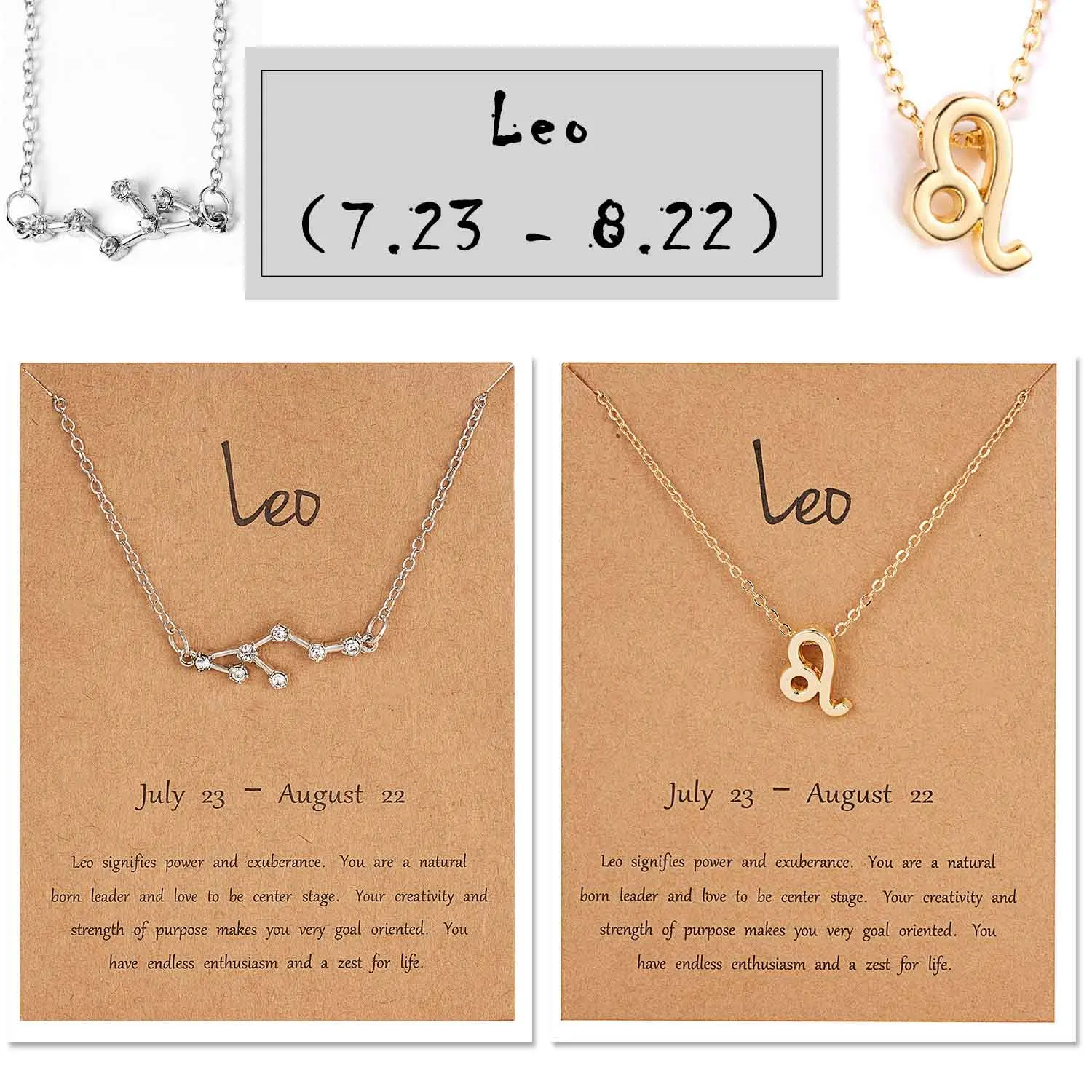 Leo Rinhoo 12 Созвездие зодиака знак ожерелье для женщин золото серебро ювелирные изделия Leo Libra Aries кулон Велосипедный спорт астрологическое ожерелье - Окраска металла: Leo