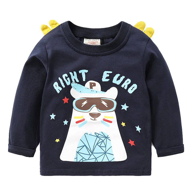 Hot Sale Fashion Baby Boys T-shirt Autumn Clothes Spring Children's Top Bottom Shirt Sweatshirt Baby Boy Clothes Dinosaur