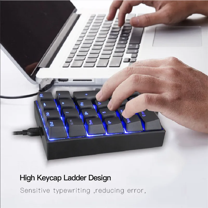 Motospeed K23 OSU механический цифровая Проводная клавиатура Мини Numpad светодиодный