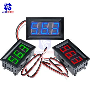 

Red/Blue/Green LED Panel Voltage Meter Mini LED Digital Display Voltmeter DC 0V to 99.9V Volt Tester