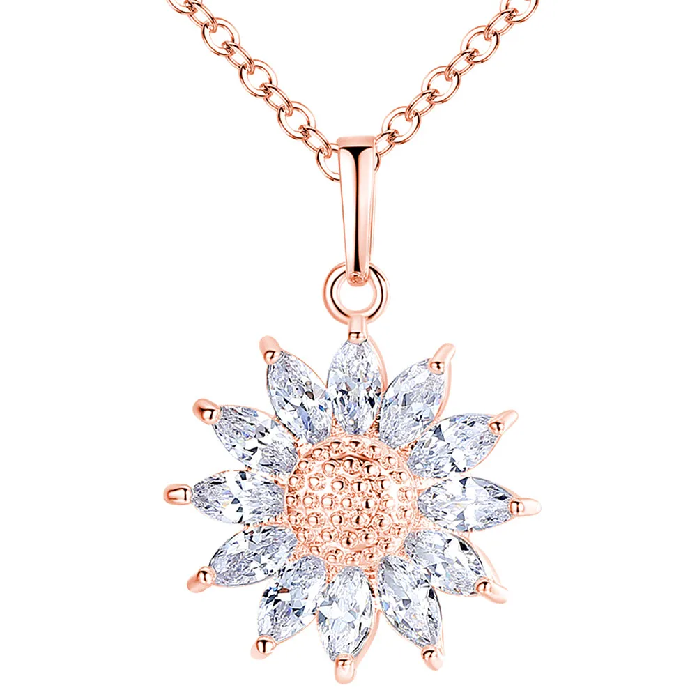 

Женское колье с бриллиантами из циркония AAA, цвета розового золота, белого серебра