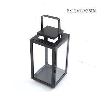 

Simple Modern Vintage Iron Candle Holder Retro Tall Metal Centerpiece Stands Black Home Lantern Living Room Decoration GG50zt