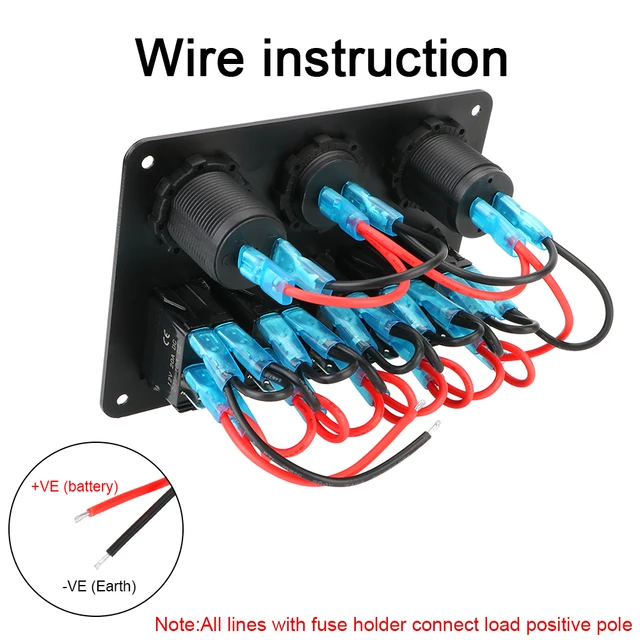 Panneau D'interrupteur à Bascule, Chargeur Double USB 12V-24V 5