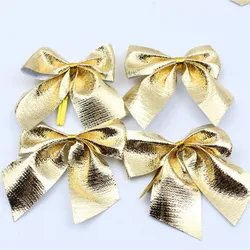 Festive Holiday Bow Ornaments Set - 12PCS Christmas Tree Decorations (Gold)