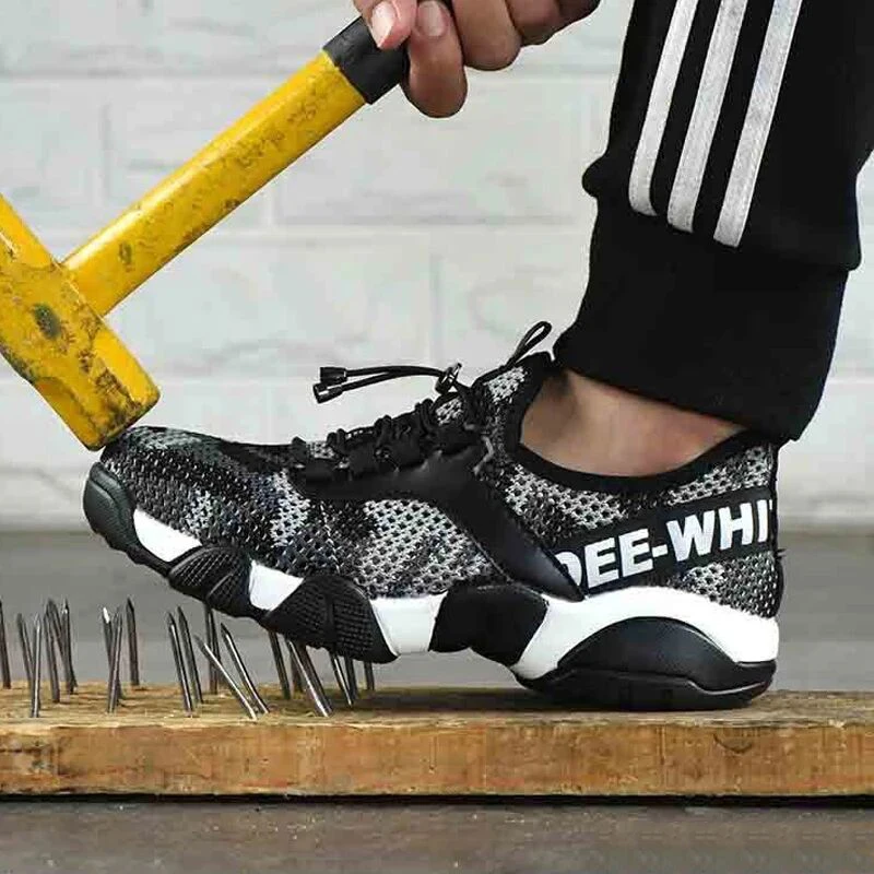 Men's Work Safety Shoes Steel Toe Boots Indestructible Bulletproof Midsole Labor 