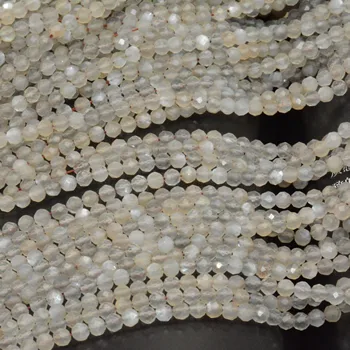 

Natural Mid Quality Grey Moonstone Faceted Round Beads 4mm