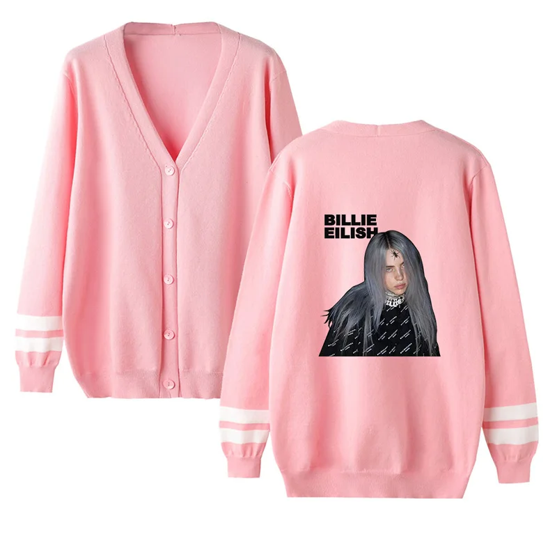 Kpop Billie Eilish свитер для женщин/мужчин Осень/Зима Женский вязаный кардиган размера плюс пальто Маленькая шаль вязаный хит-хоп одежда