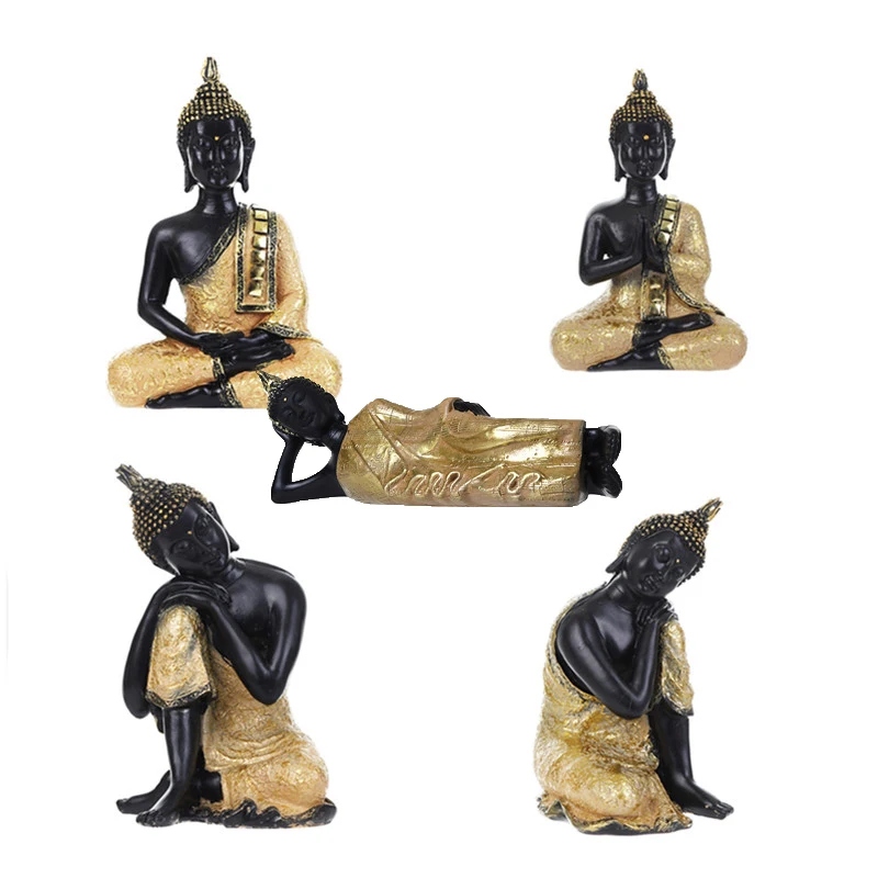 5 Styles Resin Thailand Buddha Statue Feng Shui India Buddhism