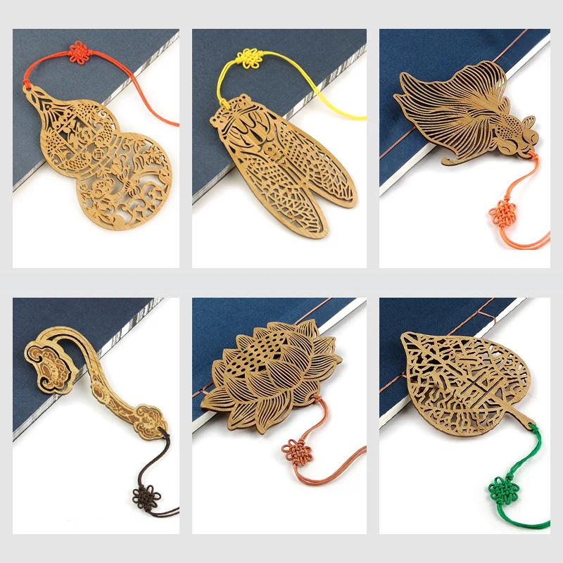 

Vintage Leaf Vein Bookmarks for Books Chinese Style Bamboo Book Mark School Ofice Bookmark Making Stationery for Teachers Gifts