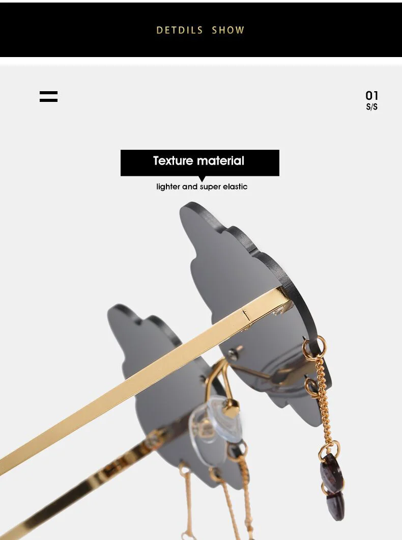 Vintage Rimless Sunglasses Woman Fashion Clouds Sun Glasses Female Retro Tassel Raindrop Trending Oculos De Sol Feminino_voghion.com