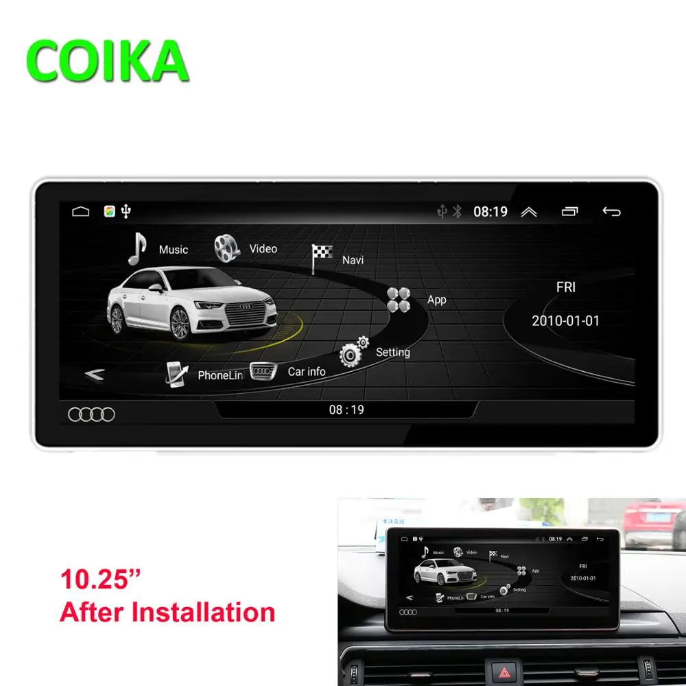 COIKA 10,2" Android 9,0 Система Автомобильный мультимедийный плеер для Audi A4 B9 A5- gps Navi экран wifi 2+ 32 Гб ram Google BT SWC