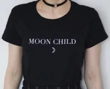 

MOON CHILD Letter Print T Shirt Women Short Sleeve O Neck Loose Tshirt 2020 Summer Women Tee Shirt Tops Camisetas Mujer