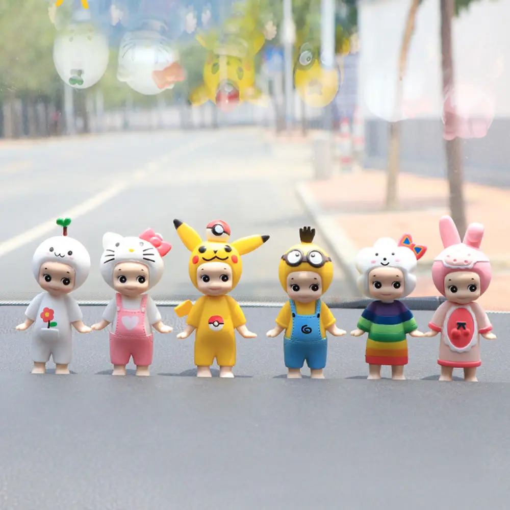 Set-D Car Dashboard Decorations Doll Ornaments Interior Accessories Lovely Angel Baby Desktop Widgets Creative Car Decor Home Ornament - Название цвета: Set-D