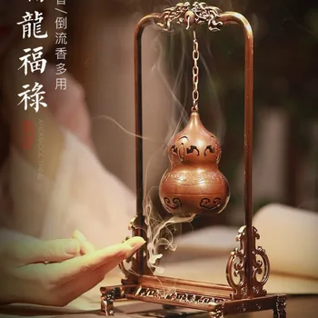 

Brass Hanging Home Incense Burner Backflow Dragon Ball Smoke Inscence Holder Tower Wierookbrander Living Room Decoration EF50XL