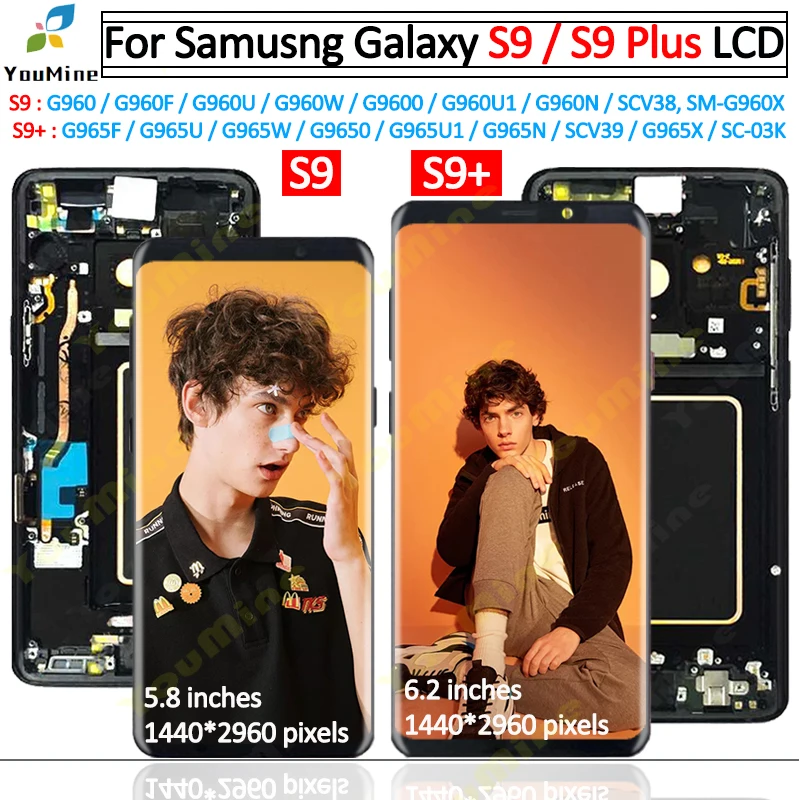 Для samsung S9 lcd s9 plus lcd дисплей сенсорный экран дигитайзер в сборе для samsung GALAXY S9 G960f S9 Plus G9650 lcd