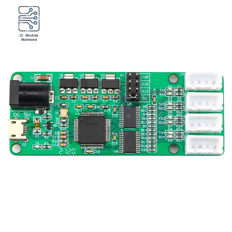 

USB to 4-Channel TTL Module FT4232HL 3.3V 2.5V 1.8V UART Serial Port XH2.54 Interface Module 12Mbps Communication