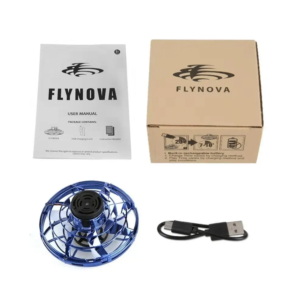 Flynova Атлетическая игра игрушка антистресс Ручной мини летающий гироскоп ротатор Дрон НЛО светодиодный Спиннер для пальцев ротационный детский подарок