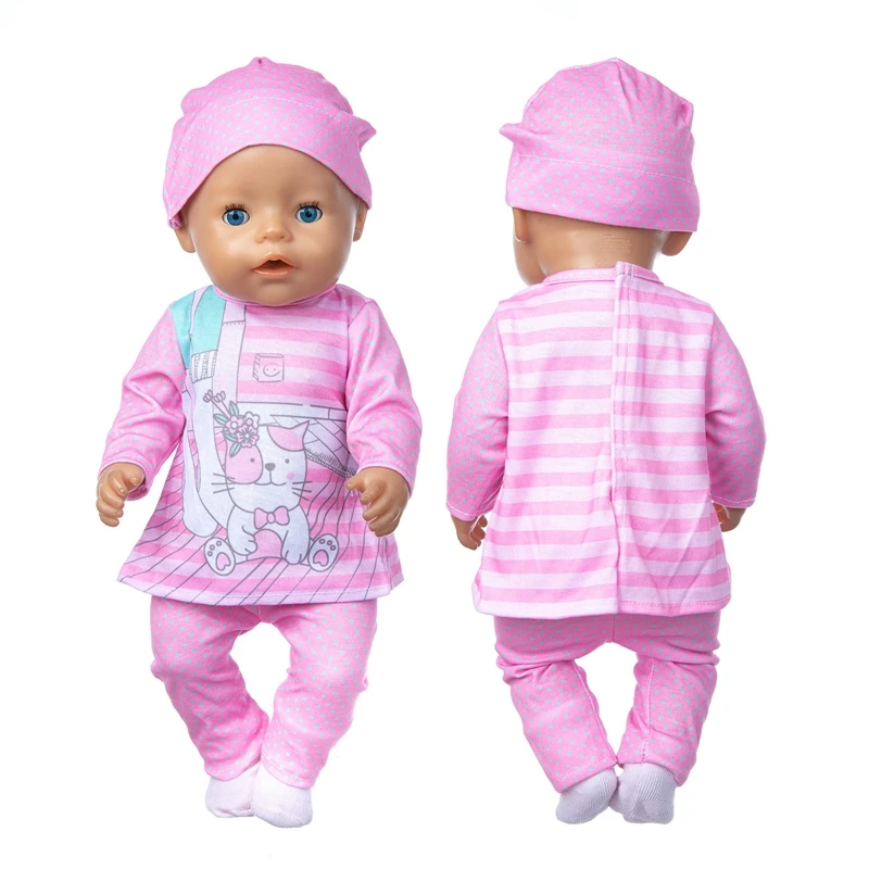 Nowy stylowy kombinezon ubranka dla lalki Fit 17 cal dla 43cm Baby noworodki ubranka dla lalki