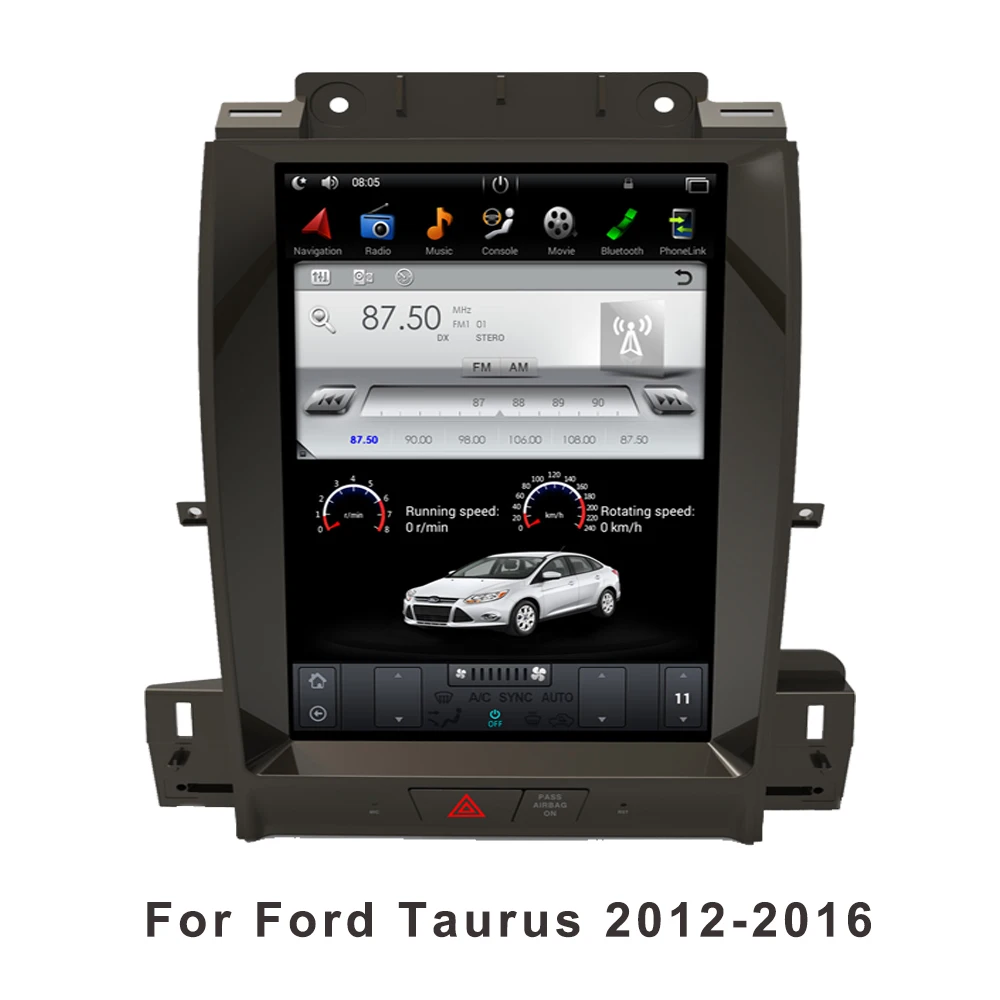 Автомобильный GPS-навигатор на Android 9 0 экран в стиле Tesla для Ford Taurus 2012-2016 радио