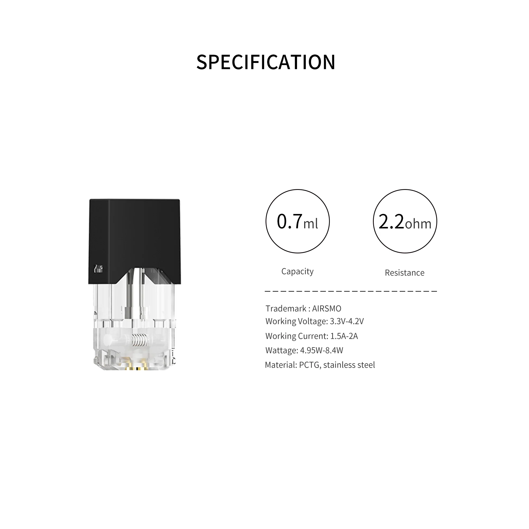 Для Juul Vape Pod 24 шт картридж 0,7 мл емкость Vape Pod картридж с Ом хлопок Vape ручка распылитель pods