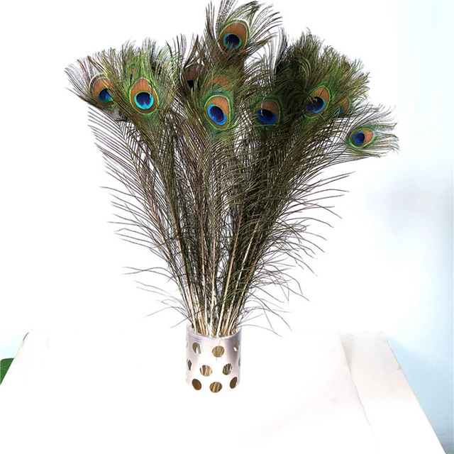 50pcs/lot Simulation Peacock Feather 80-90cm Natural Feather Home ...