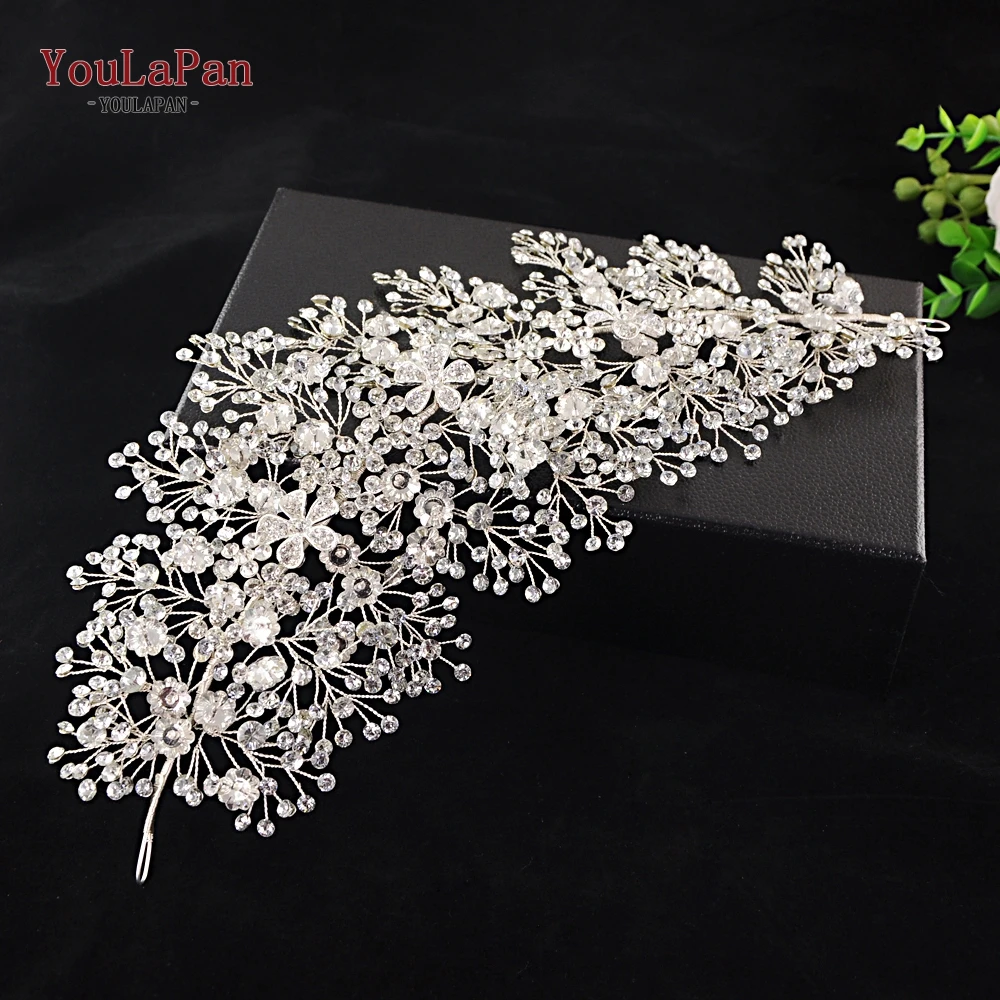 YouLaPan SH240 горный хрусталь пояс свадебный ювелирный пояс для формального платья Серебряный алмаз пояс сплав цветок Кристалл Пояса с бисером