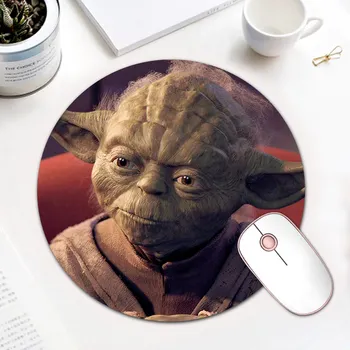 

Yoda Mousepad Round Desktop Gaming Mouse Pad Star Wars Game Desk Keyboard Mice Mat Gamer Computer Laptop Accessory