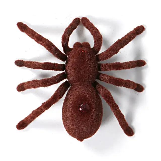 Remote Control Spider Scary Toys Simulation Soft Plush Spider Eyes Shine Tricky Prank Toy Halloween Gift Realistic Novelty Toys 3