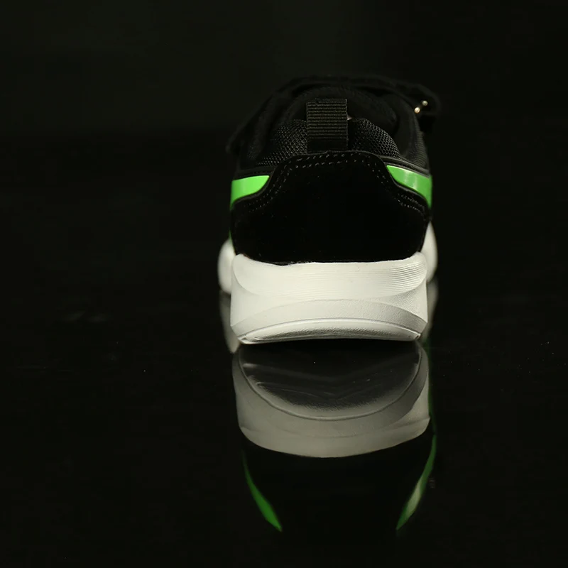 Fashion Bright Solid USB Led Light Up Kid Shoes Breathable Hook&Loop Children Charging Luminous Sneakers For Girl And Boy 22-30