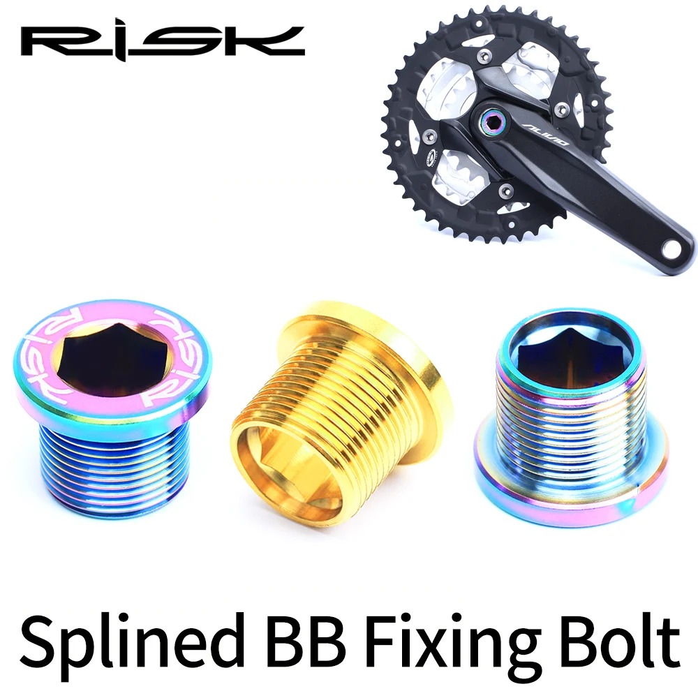 RISK M15x12 MTB Bike Chain Wheel Octalink Linking Screw Bicycle Splined BB Bottom Bracket Fixing Bolt Crank Arm Dust Cover | Спорт и