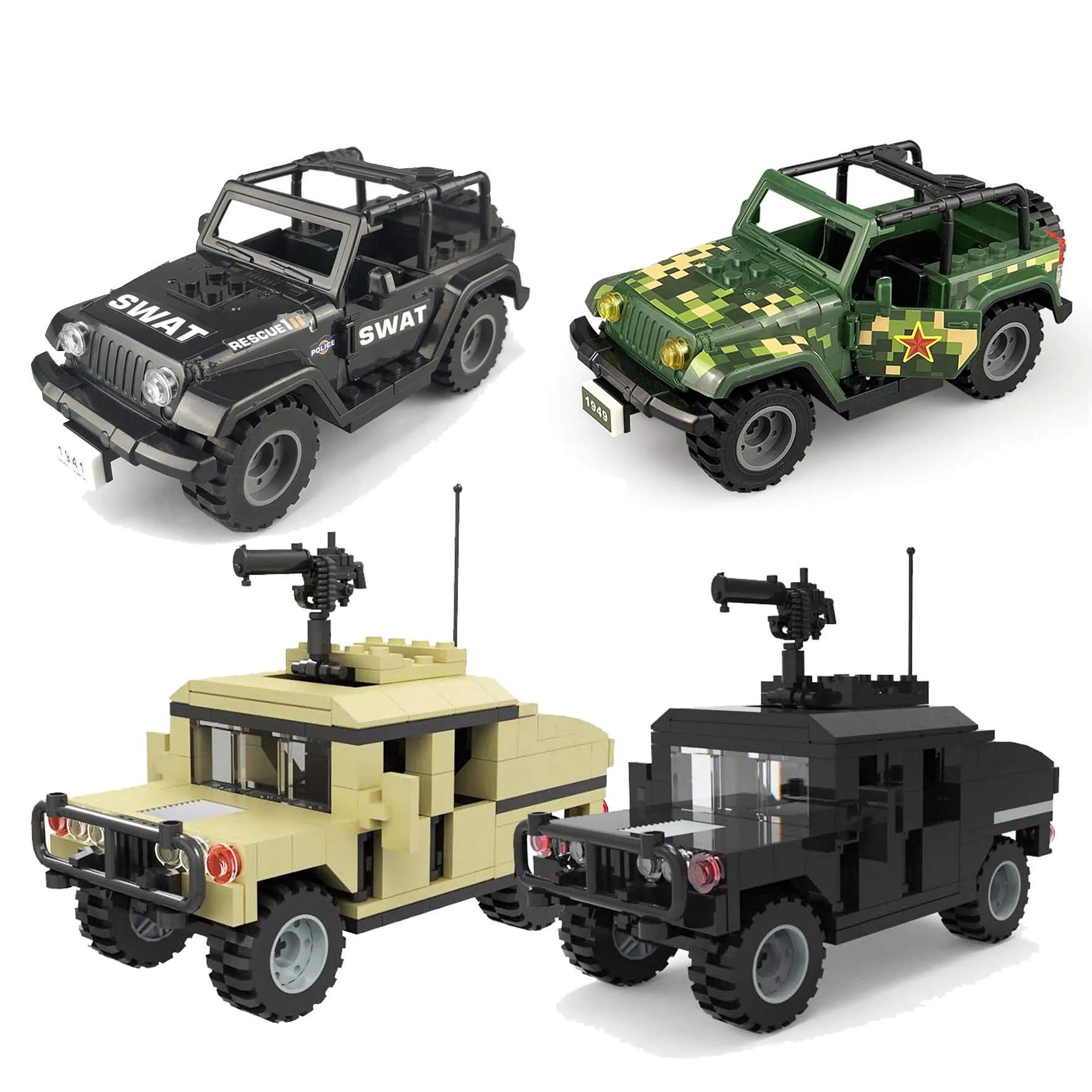 

Enlighten Building Block City SpeciaI Police SWAT Team Jeep MOC Educational Brick Toy Boy Gift-No Box