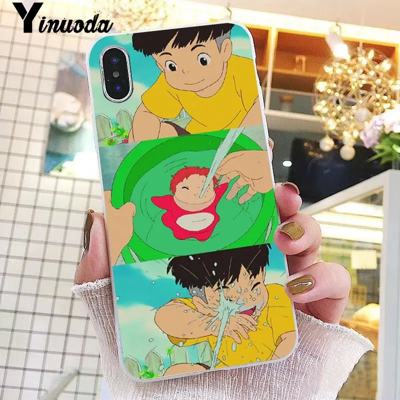 Yinuoda мультфильм студия Ghibli Ponyo на Клифф чехол для iPhone X XS MAX 6 6S 7 7plus 8 8Plus 5 5S XR 10 Чехол