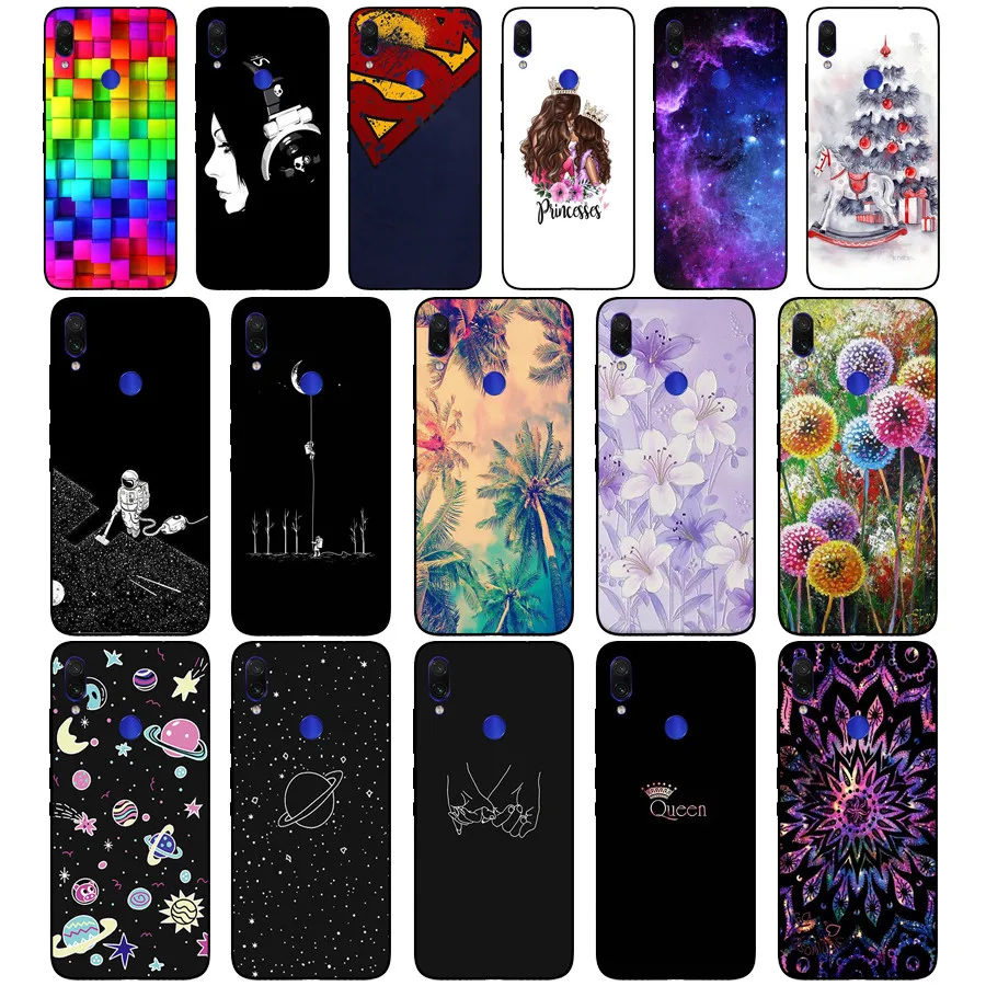 Untuk Xiaomi Redmi Note 7 Hitam Case Silikon Lembut Funda untuk Xiaomi Redmi Catatan 7 Hitam TPU Case Pelindung 6.3