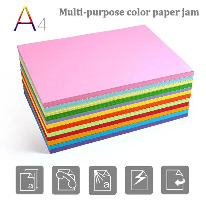 Papel de Cópia Cartão de Papel Material de Escritório Pces Impressora Colorida Papel Colorido 160gsm a4 Impressão Escola Premium Artesanato 100 5 de cópia cartão de papel colorido 160gsm