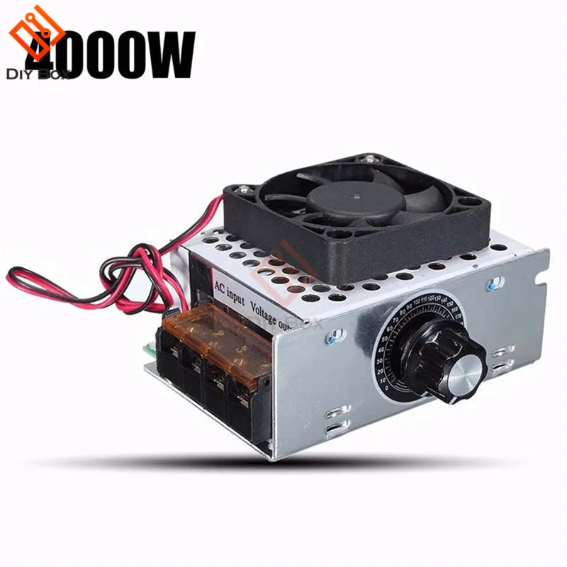 220V 4000W 20A моторный накопитель переменного тока Скорость Управление; SCR Напряжение регулятор вентилятора светодиодный светильник Температура Скорость Управление диммер теплоотвод