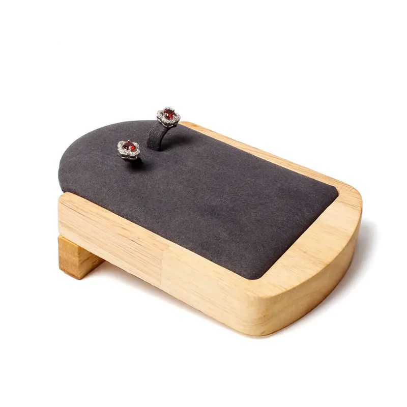 Japanese and Korean simple earring rack display rack super fiber solid wood base horizontal earring jewelry display rack
