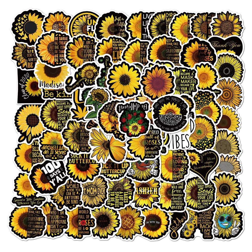 

100PCS Sunflower Sticker You Are My Sunshine Stickers Decal To DIY Scrapbook Laptop Guitar PS4 Car Helmet Classic Toy Sticker