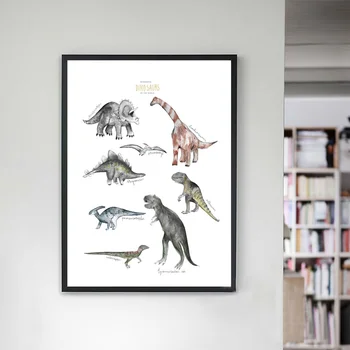 

Dinosaurs Canvas Poster Nordic Style Art Painting Decorative Picture Living Room Decor
