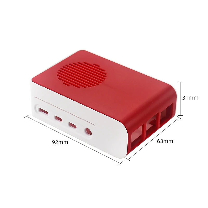 New Raspberry Pi 4 ABS Case with LED Backlight Cooling Fan Red White Housing Sliding Cover Shell for Raspberry Pi 4 Model B