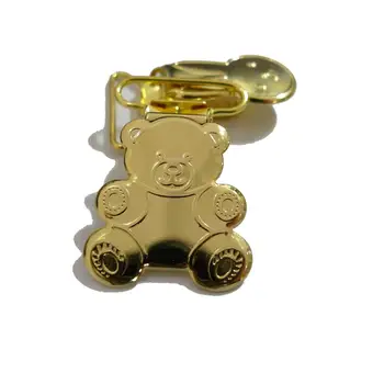 

25pcs 1'' 25mm GOLD Color Bear Shape Suspender Clips